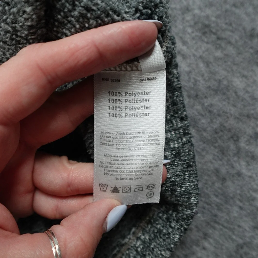 Asics Sweatshirt Women Large Gray Funnel Neck Heathered Fleece Pullover‎ Knit